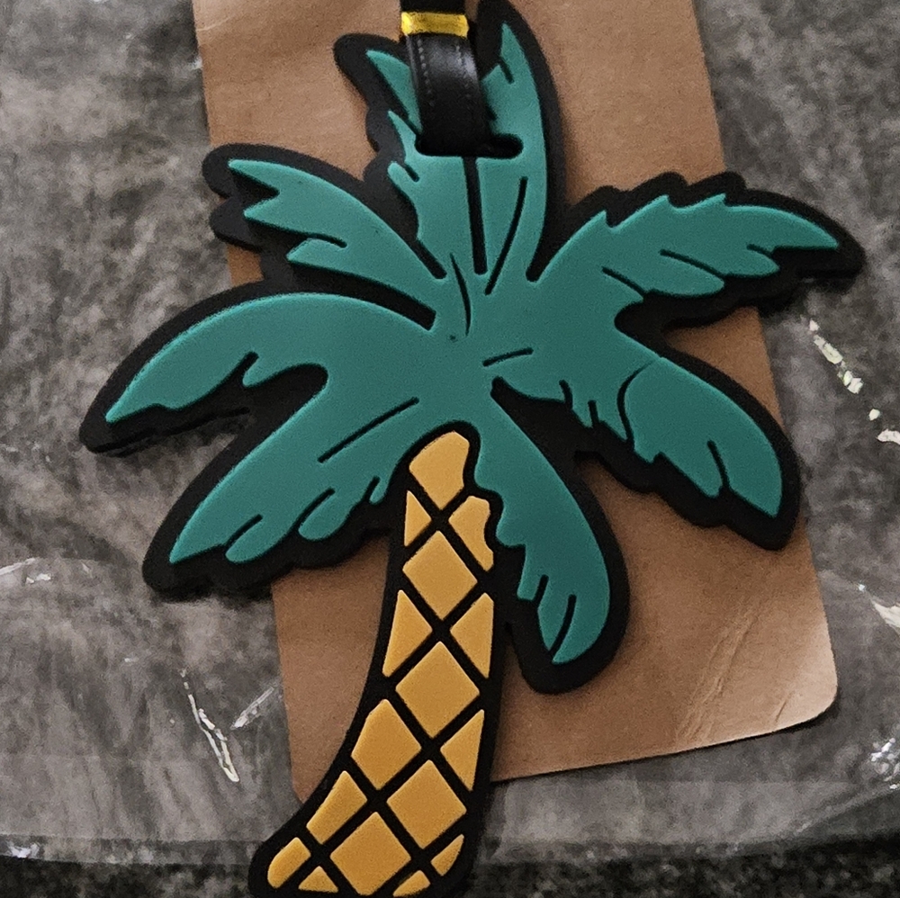 DIVAS LiMiTED Palm Tree Luggage Tag - Green and Yellow - Picture 2 of 3